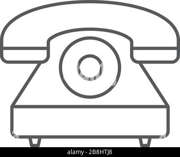 Telephone vector icon symbol isolated on white background Stock Vector