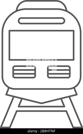 Train on railway vector icon transportation symbol isolated on white background Stock Vector