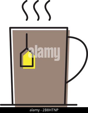 Tea cup drink vector icon isolated on white background Stock Vector