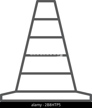 Traffic cone vector icon symbol isolated on white background Stock Vector