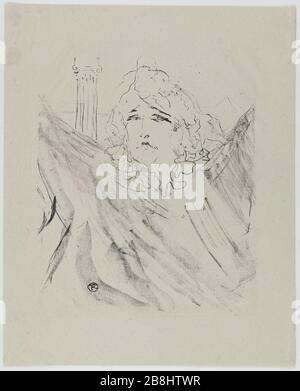 Sarah Bernhardt in "Cleopatra Henri de Toulouse-Lautrec (1864-1901). Sarah Bernhardt dans "Cléopâtre". 1898. Lithographie. Musée des Beaux-Arts de la Ville de Paris, Petit Palais. Stock Photo