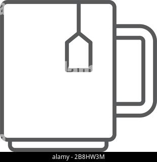 Tea cup drink vector icon isolated on white background Stock Vector