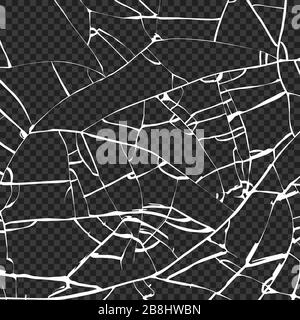 Surface of broken glass texture. Sketch shattered or crushed glass effect. Vector Stock Vector