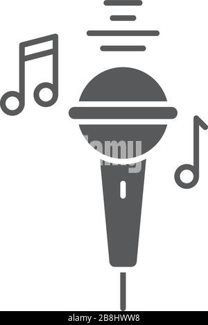 Karaoke microphone vector icon symbol isolated on white background Stock Vector