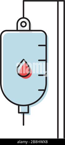 Infusion drip vector icon symbol medical isolated on white background Stock Vector