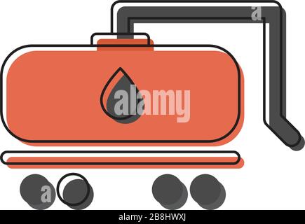 Industrial oil tank vector icon symbol isolated on white background Stock Vector