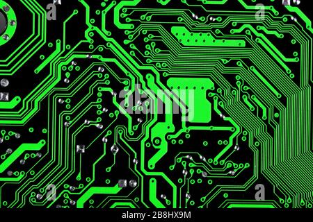 computer circuit board in black Stock Photo