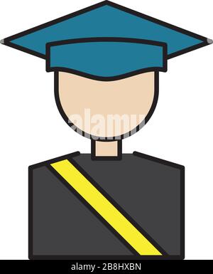 Graduate vector icon symbol isolated on white background Stock Vector