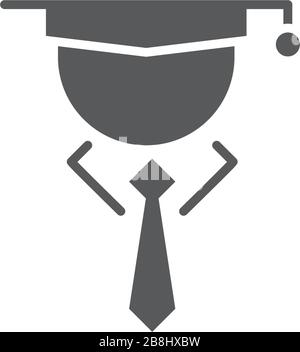 Graduate vector icon symbol isolated on white background Stock Vector