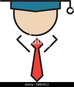Graduate vector icon symbol isolated on white background Stock Vector