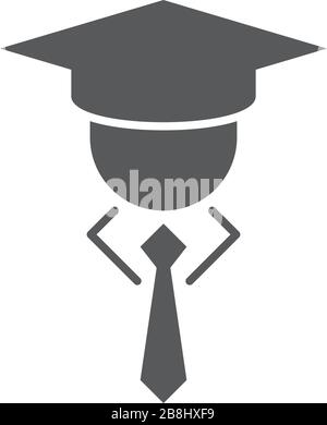 Graduate vector icon symbol isolated on white background Stock Vector
