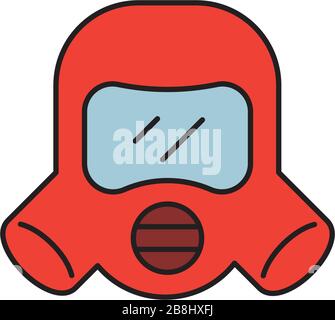 Gas mask vector icon symbol isolated on white background Stock Vector