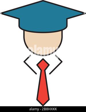 Graduate vector icon symbol isolated on white background Stock Vector