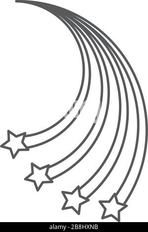 Falling Stars vector icon symbol isolated on white background Stock Vector