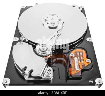 Computer hard drive isolated on white. Stock Photo