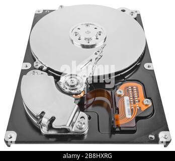 Computer hard drive isolated on white. Stock Photo