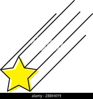 Falling Stars vector icon symbol isolated on white background Stock Vector