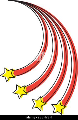 Falling Stars vector icon symbol isolated on white background Stock Vector