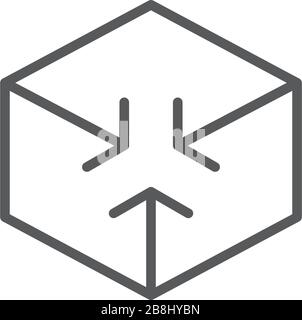 Cube with arrows vector icon symbol isolated on white background Stock Vector