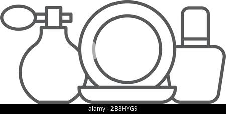 Cosmetics set vector icon symbol beauty isolated on white background Stock Vector