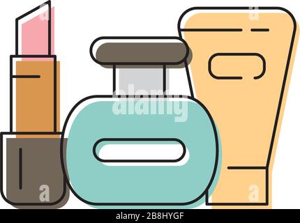 Cosmetics set vector icon symbol beauty isolated on white background Stock Vector