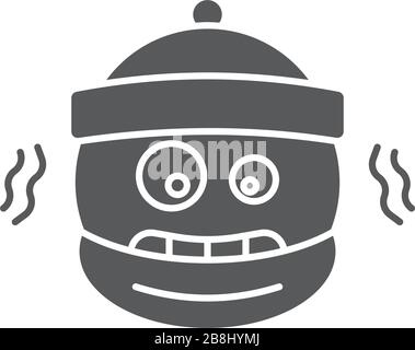 Cold freezing emoticon vector icon symbol emoji isolated on white background Stock Vector