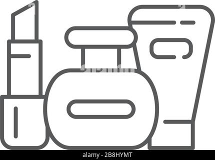 Cosmetics set vector icon symbol beauty isolated on white background Stock Vector
