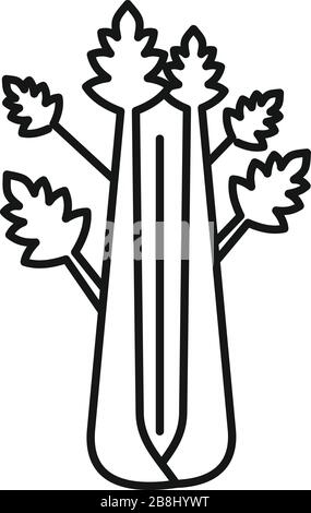 Detox celery icon. Outline detox celery vector icon for web design isolated on white background Stock Vector