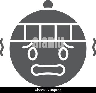 Cold freezing emoticon vector icon symbol emoji isolated on white background Stock Vector