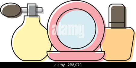 Cosmetics set vector icon symbol beauty isolated on white background Stock Vector