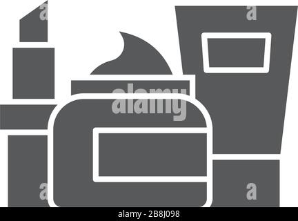 Cosmetics set vector icon symbol beauty isolated on white background Stock Vector