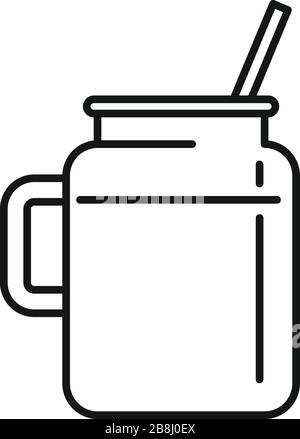 Celery smoothie icon. Outline celery smoothie vector icon for web design isolated on white background Stock Vector