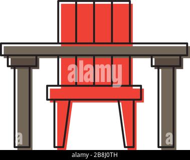 Chairs and table vector icon symbol isolated on white background Stock Vector