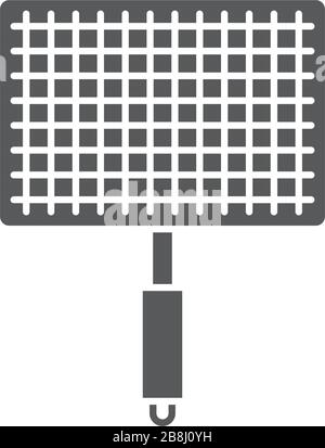 Barbecue, grill steel grid vector icon symbol tool isolated on white background Stock Vector