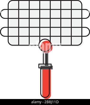 Barbecue, grill steel grid vector icon symbol tool isolated on white background Stock Vector