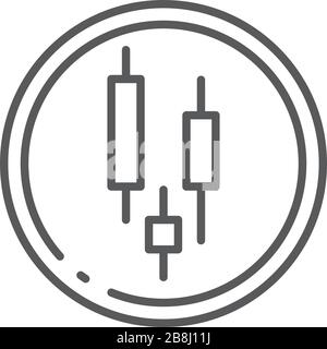 Candlestick chart vector icon symbol trading isolated on white background Stock Vector