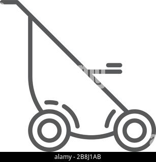 Baby stroller vector icon symbol tool isolated on white background Stock Vector