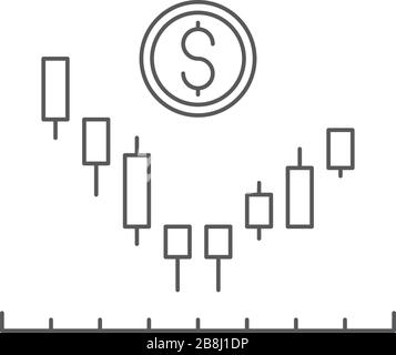 Candlestick chart vector icon symbol trading isolated on white background Stock Vector