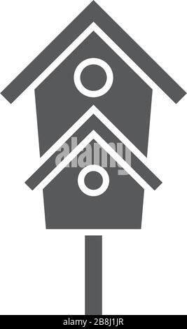 Birdhouse vector icon symbol house isolated on white background Stock Vector