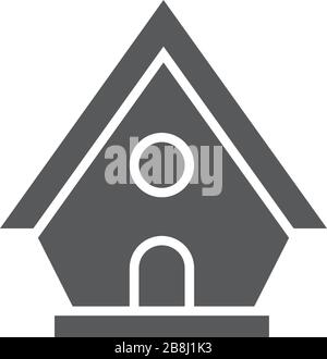 Birdhouse vector icon symbol house isolated on white background Stock Vector