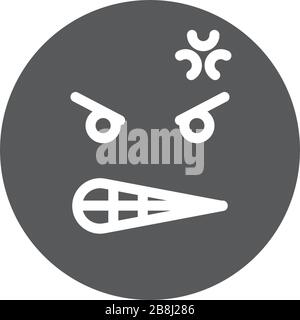 Angry face emoji vector icon symbol isolated on white background Stock Vector