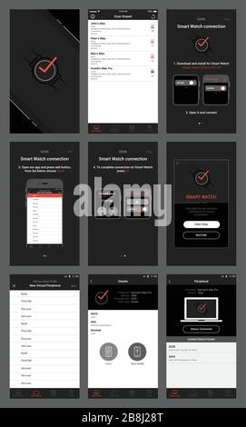 smartwatch connection app ui design user interface vector Stock Vector
