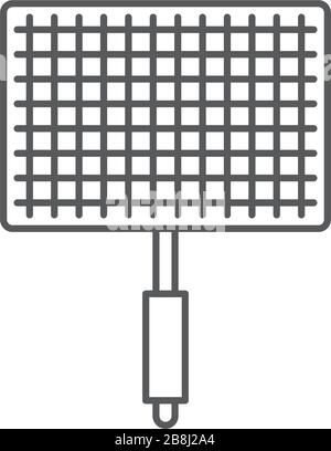 Barbecue, grill steel grid vector icon symbol tool isolated on white background Stock Vector
