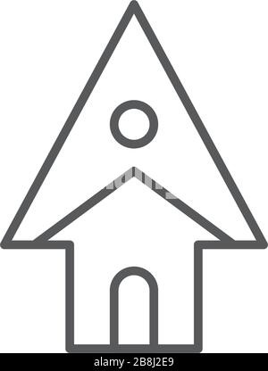 Birdhouse vector icon symbol house isolated on white background Stock Vector