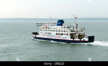 Wightlink ferry St Cecilia leaving Portsmouth, United Kingdom for the Isle of Wight on May 21st 2016 Stock Photo