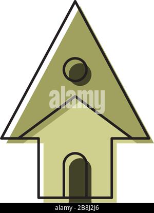 Birdhouse vector icon symbol house isolated on white background Stock Vector