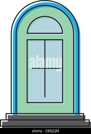 Arch door vector icon symbol isolated on white background Stock Vector