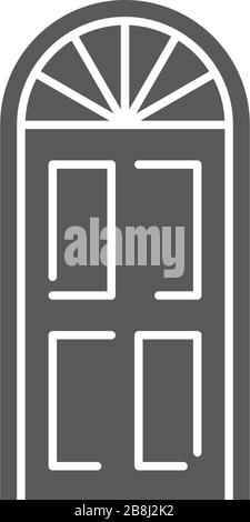 Arch door vector icon symbol isolated on white background Stock Vector
