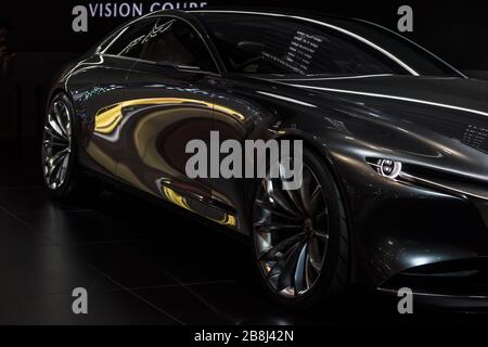 Shanghai, China - April 16th, 2019: Mazda Vision Coupe concept car on display in the 18th Shanghai International Automobile Industry Exhibition Stock Photo