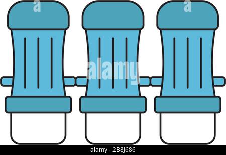 Airplane seats vector icon symbol isolated on white background Stock Vector